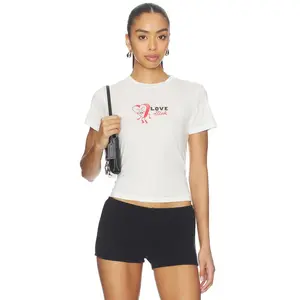 DAYDREAMER Love Sick Heart Burnout Vintage Tee in Vintage White