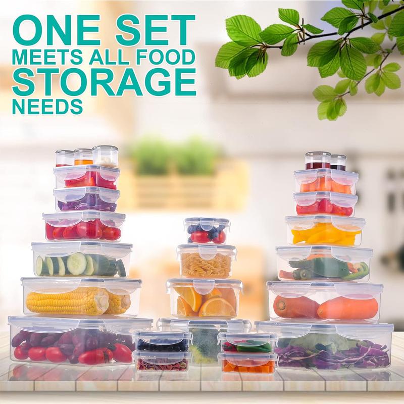 [NEW!] 50 PCS Food Storage Containers – BPA-Free Airtight Food Containers with Leakproof Lids, Stackable & Microwave Safe, Ideal for Pantry Organization, Leftovers, Fruits & Meal Prep