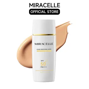 MIRACELLE Portable Sunscreen SPF50+ PA+++ | Lightweight Outdoor UV Protection | Hydrating Travel Sun Care Fragrance Free Mineral Facial Sunscreen hydrate makeup