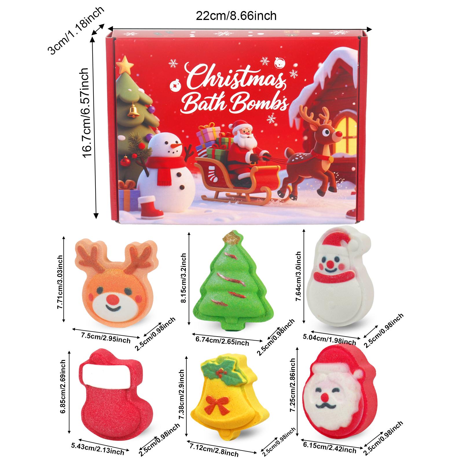 iHave Christmas Bath Bombs Gift Set – 6pcs Festive Bath Bomb Kids Box with Santa, Snowman, Reindeer, Tree, Bell & Stocking. Fizzy Organic Fun for Relaxing Bath Time, Perfect Christmas Bath Bombs for Kids, Stocking Stuffers & Holiday Gifts for Boys & Girls
