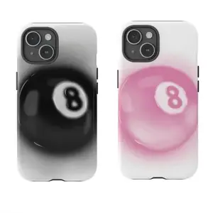 Couple 8 Ball Matching Phone Case, Aesthetic Couple Phone Cover, Cute Gift for Couples, Case for iPhone 17 Pro Max Phone Case 17 Air 16E 16 15 Plus 14 13 12 11 X XS Max XR 7 8 Plus Phone Cases,Samsung Galaxy S25 ULTRA Phone Case S21 S22 S23 FE S24 Plus FE
