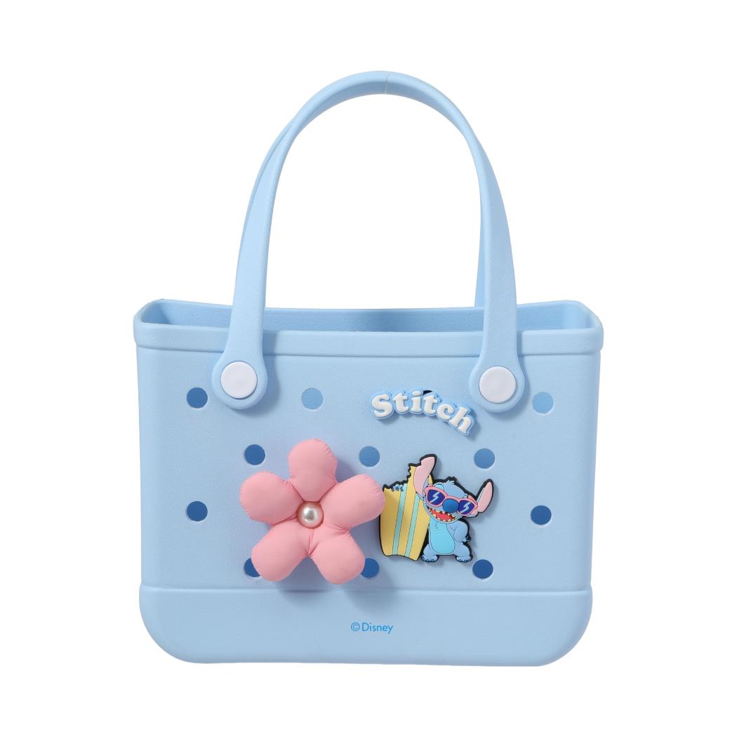 Disney Stitch Series Perforated Handbag (Blue) – Cute Cartoon Tote Bag, Lightweight Carry Bag for Daily Use