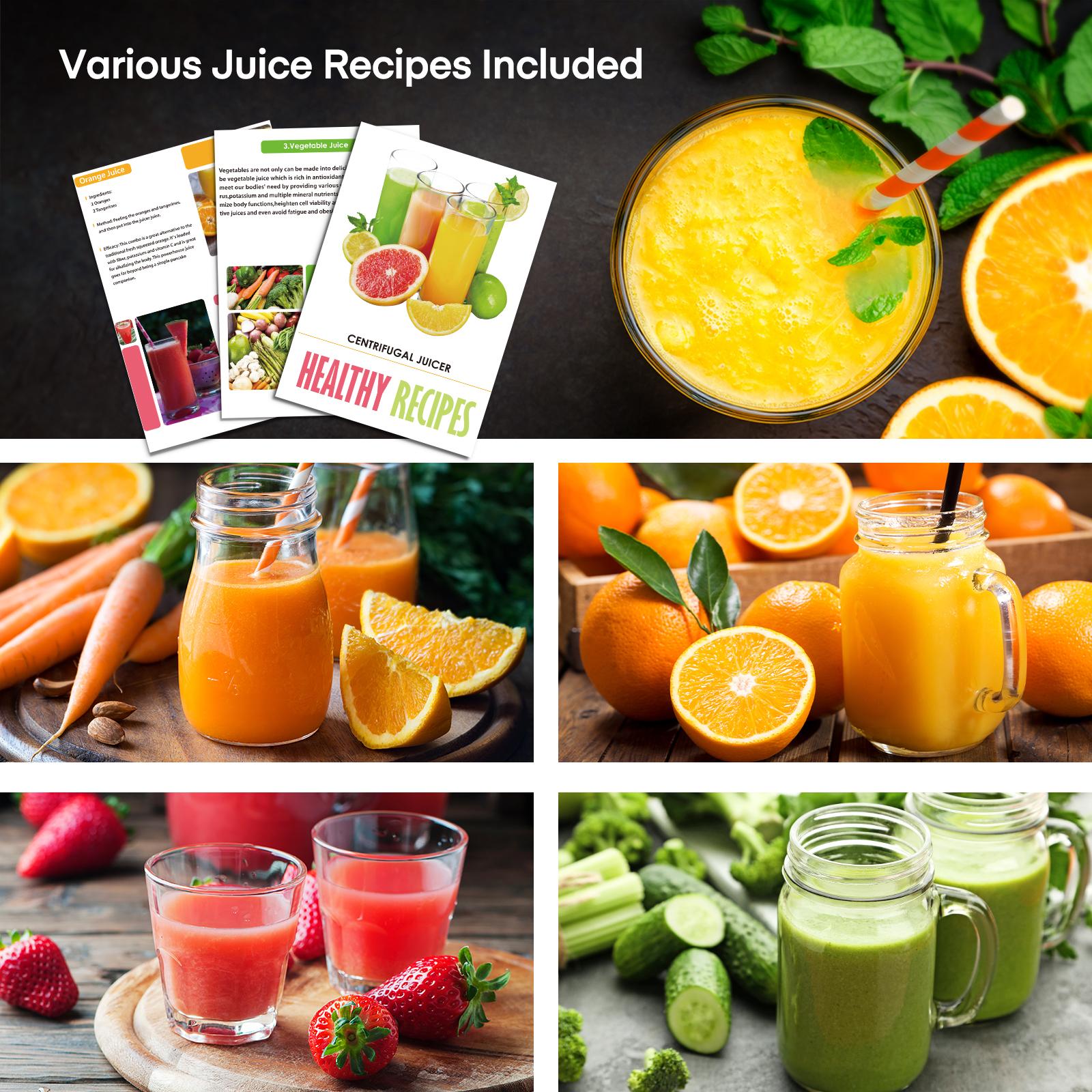 Aiheal Juicer Machine with 3-Speed Centrifugal Juicer, 3 Inch Wide Mouth Feed Chute, Cleaning Brush, and Recipe BPA-Free