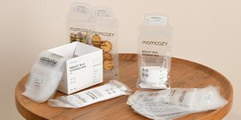 Momcozy Breastmilk Storing Bags, Temp-Sensing Discoloration Milk Storing Bags for Breastfeeding, Disposable Milk Storage Bag with 6 Ounce Self Standing, No-Leak Milk Freezer Storage Pouches,