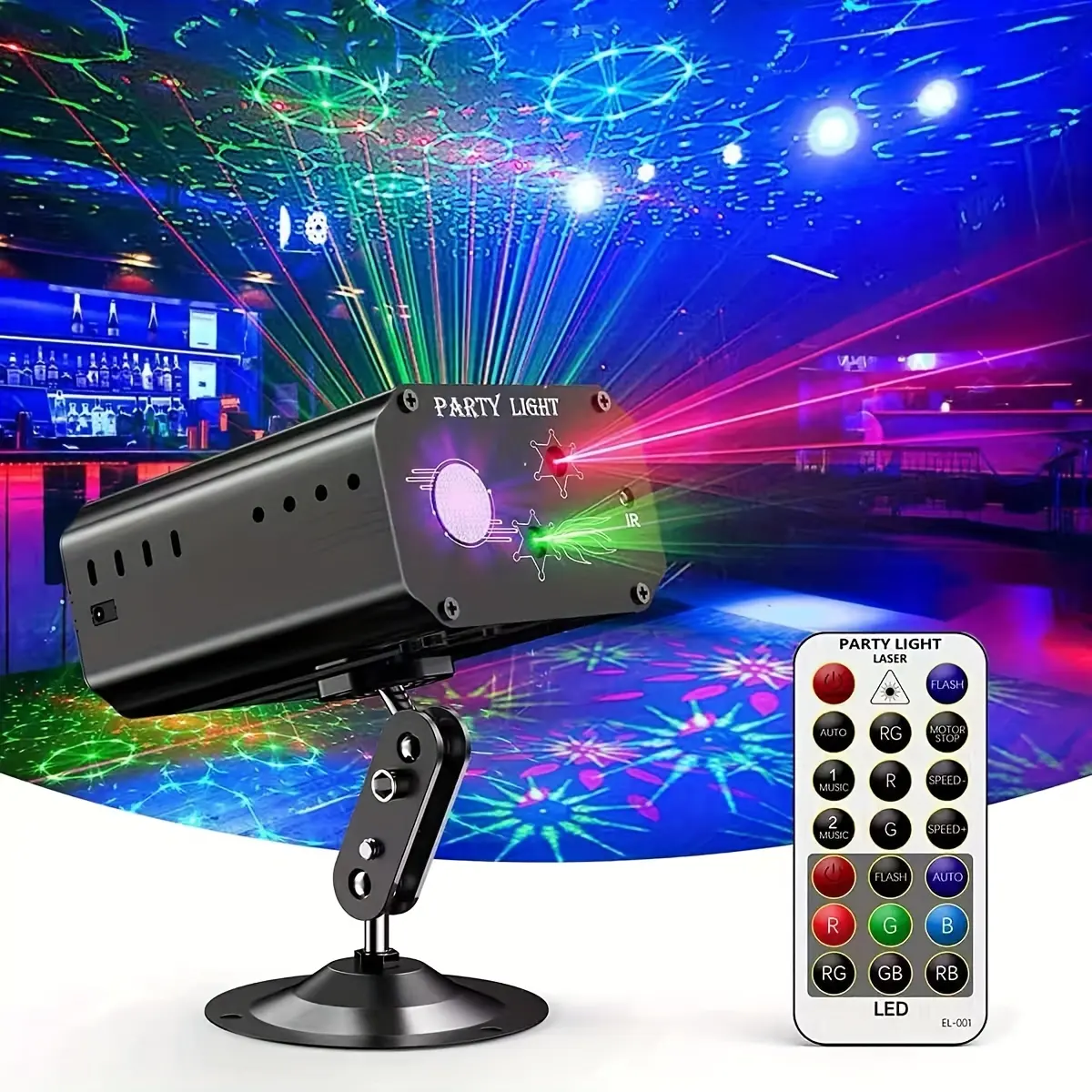 Party Lights Dj Disco Lights, Strobe Stage Light Sound Activated Laser Llights Projector with Remote Control for Parties Bar Birthday Wedding Holiday Event Live Show Xmas Decorations Lights Adjustable Rgb Lighting lava lamp sunset lamps leis