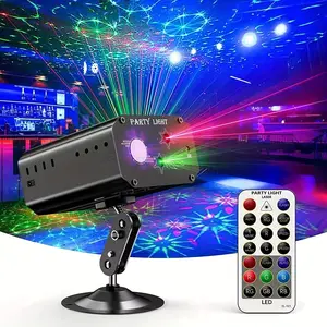 LED party lights with remote control, USB power supply, voice control, 16 lighting effects, non portable laser dance party, DJ disco KTV bar, Christmas birthday party