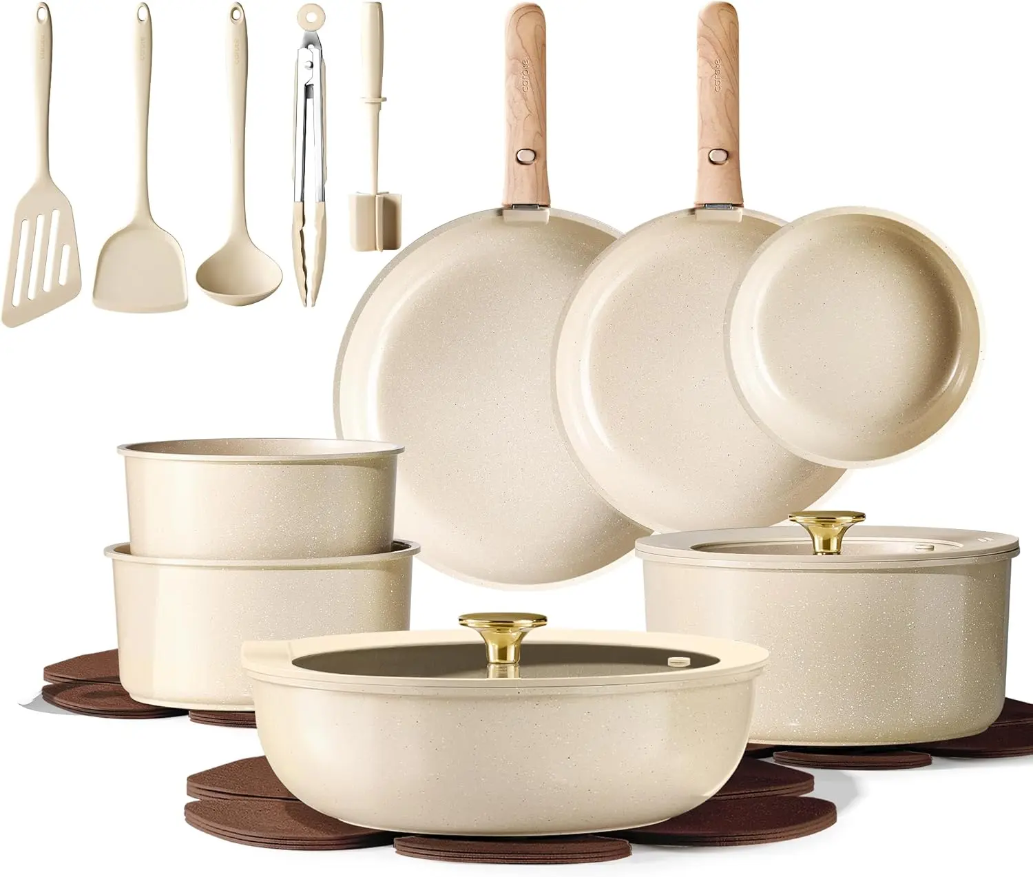 CAROTE 22PCS Pots and Pans set Non Stick, Ceramic Cookware Set, RV ...