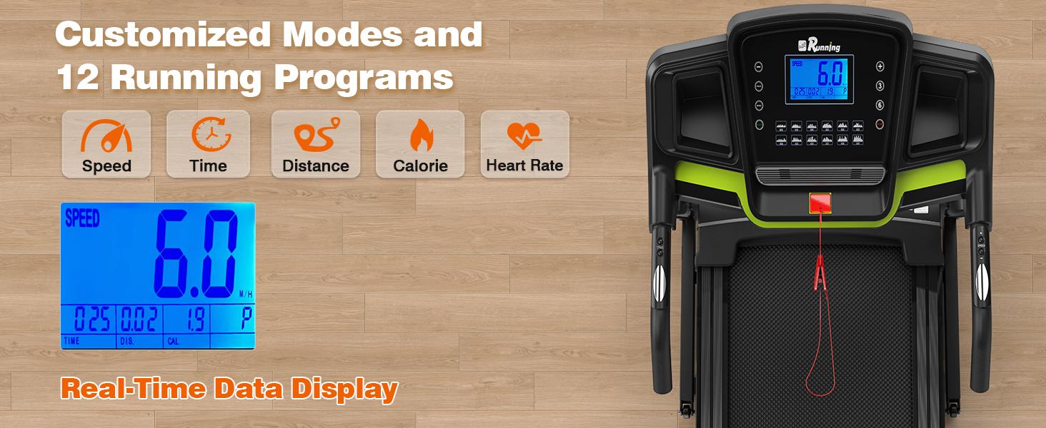 【3 Manual incline】LIVIVOX 3.5HP Folding Treadmill for Home/Office with Incline, 8.5MPH,330lbs Weight Capacity, Portable walking pad Treadmill with Bluetooth, 12 Preset Programs, adjusting speed walking pad home gym equipment