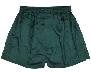 Intimo Men's Classic Diamond Pattern Silk Boxers (Hunter Green, Medium)