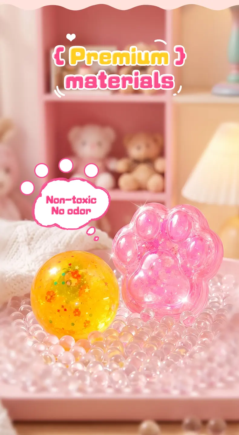 Kawaii DIY Cat Paw Squishy Kit - Super Soft Mochi Texture, Squishies Toys, Relaxing ASMR Stress Relief, Fidget Slime & Squishy Toys, Cool Gifts for Kids, Creative Play Vacation Craft Activity, Handmade Room Decor