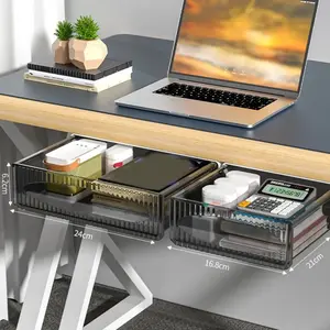 Under-Desk Drawer Storage Box – Self-Adhesive Hidden Large Capacity Cabinet Organizer for Office & Home