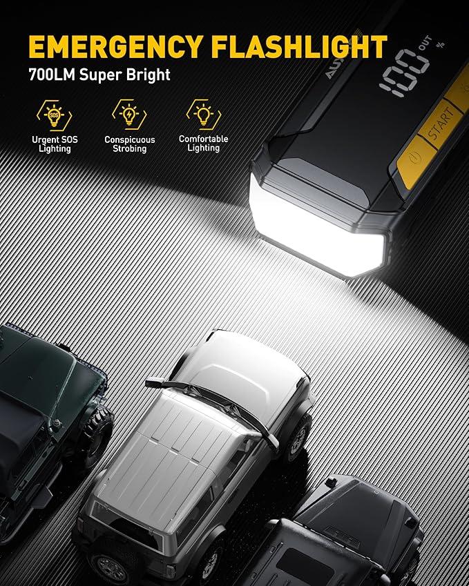 AUXITO Jump Starter 8000A Peak Jump Box(All Gas,up to 10.0L Diesel Engine) 12V Car Portable Battery Jump Starter ,Auto Battery Booster Pack,with 3-Mode Flashlight