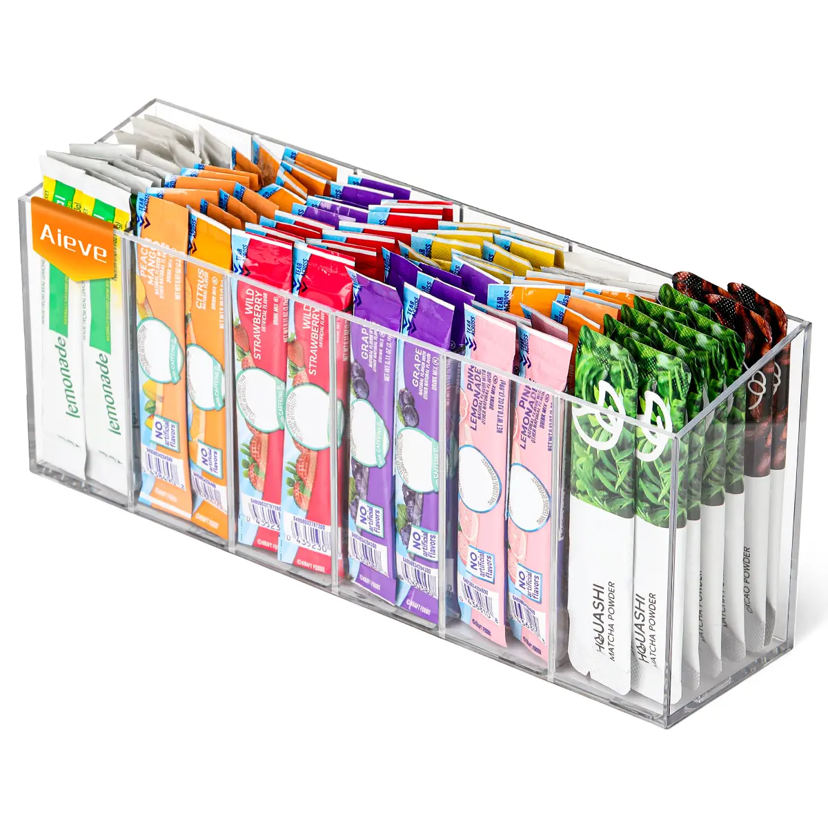 AIEVE Drink Packet Organizer, Water Drink Packet Holder with Removable Divider, HydrationStation.FlavorPackets.WaterTok.Coffee.Tea Station.summer sale/mid year sale/deals for you/restock#dealsforyoudays