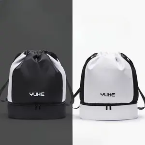 Waterproof Drawstring Swim Backpack with Dry Wet Separation & Shoe Compartment