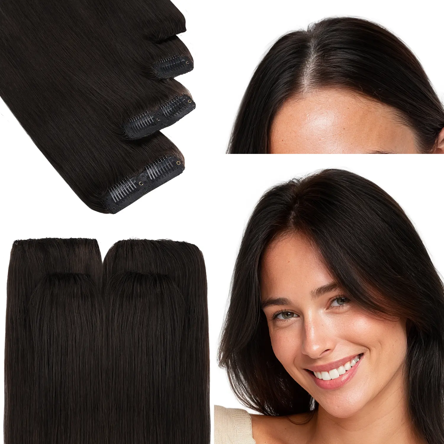 GOO GOO Scalp Hair Fill-Ins Clip-Ins Hair Extensions Natural Coverage for Thinning Areas Remy Human Hair Lightweight and Invisible Straight Natural Summer Hair summer hairstyles #tiktokshopbacktoschool #sohochic