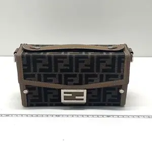 Pre-owned FENDI canvas Crossbody Bags Brwon Zucca Crossbody Bag