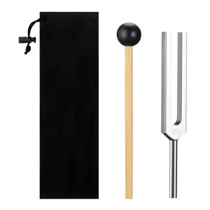 POGOLAB Tuning Fork for 528Hz with Percussion Hammer Mallet & Storage Pouch Sound Therapy Instrument for Chakra/Yoga/Meditation