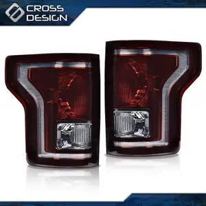 CROSSDESIGN PairTail Light Halogen Driver & Passenger Fit For 2015-2017 Ford F-150
