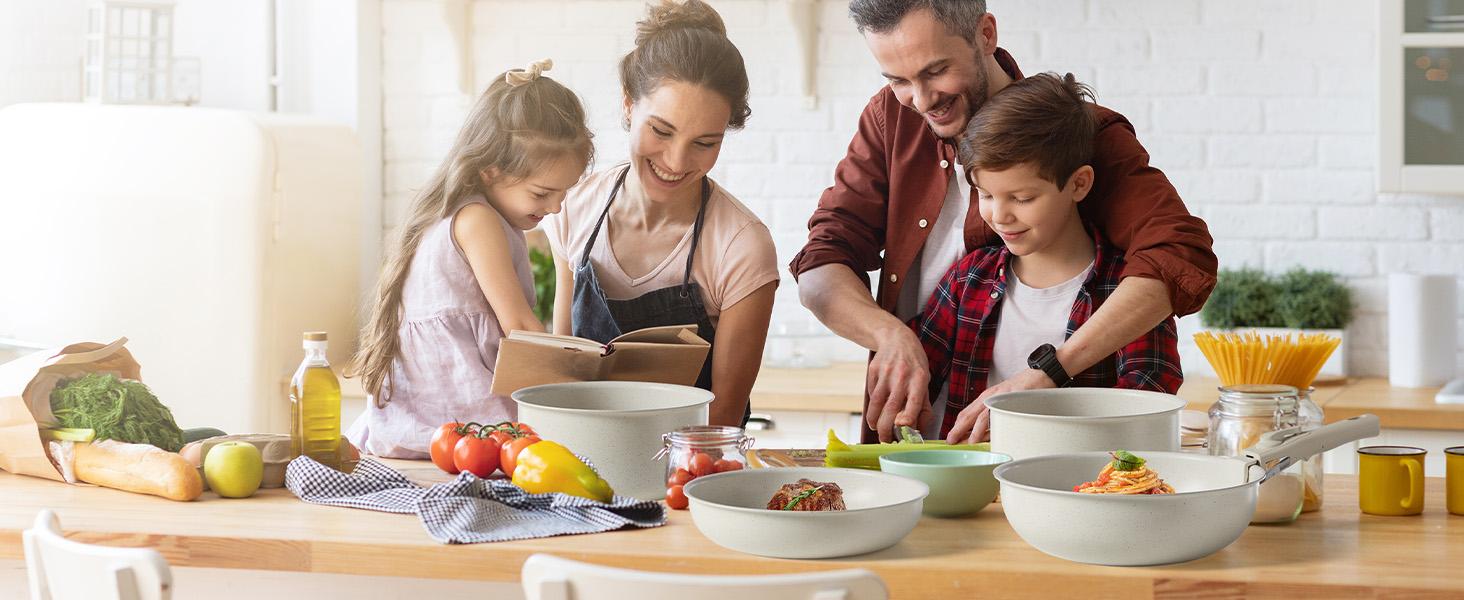 【Deal】12 Pcs Pots and Pans Set Nonstick - Kitchen Cookware Set with Detachable Handle, Induction Cookware, Dishwasher Oven Safe