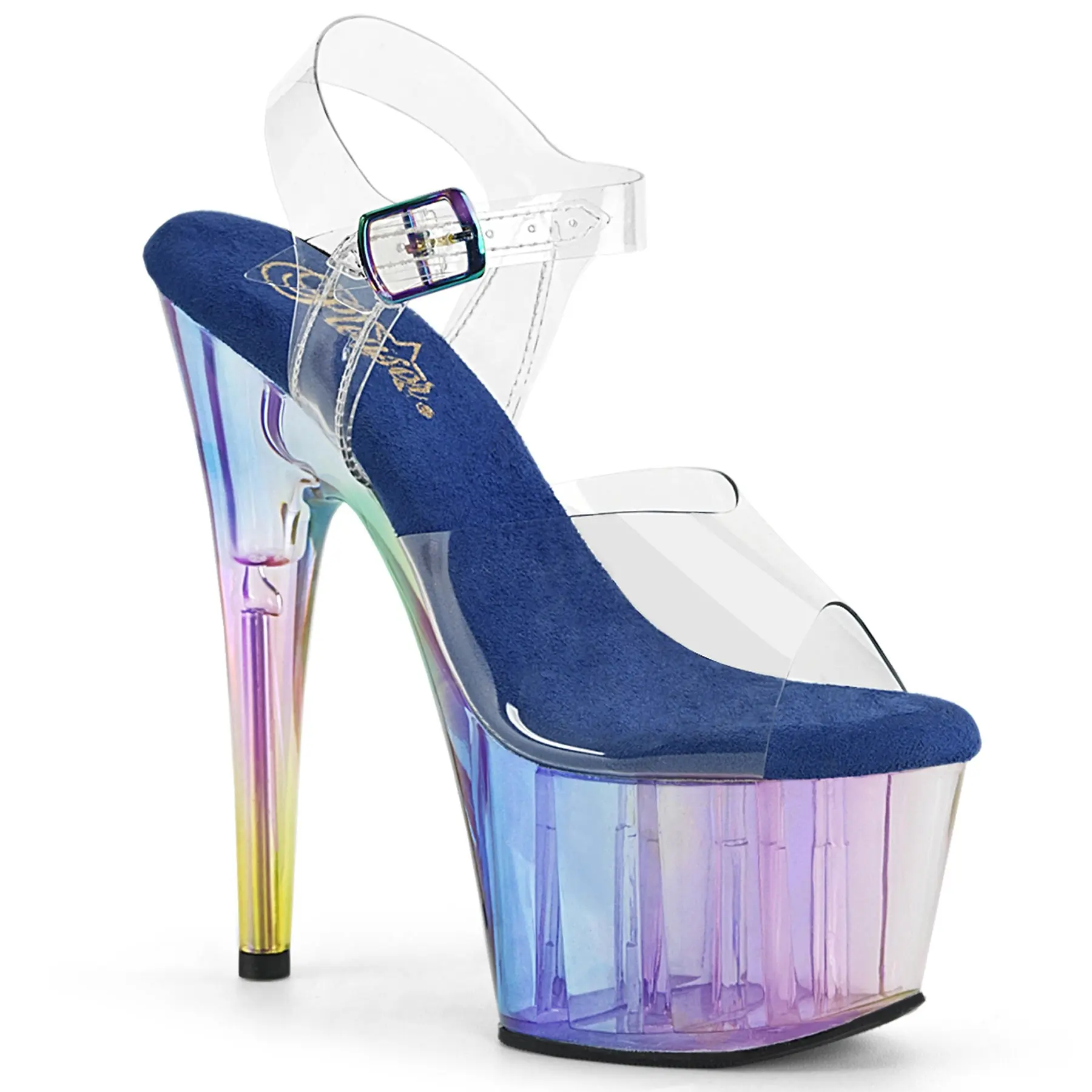 Pleaser Adore-708HT Women's Classy Fashion High Heel Sandals - Footwear with 2 3/4-in Platform, Rainbow Sole, High Heels, Heeled