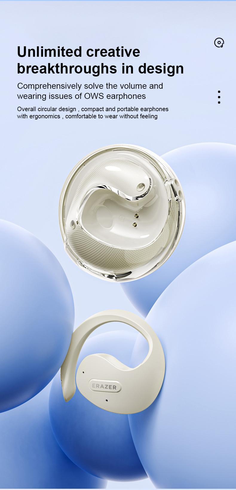 Erazer X15 Pro Open Ear Ergonomic Ear-Hook Earbuds, Immersive True Wireless Bluetooth Stereo Headphones with Mic, Rechargeable Touch Control Waterproof Earphones for Sport, Gym, Music, Gaming Erazer X15 Pro Open Ear Ergonomic Ear-Hook Earbuds, Immersive True Wireless Bluetooth Stereo Headphones with Mic, Rechargeable Touch Control Waterproof Earphones for Sport, Gym, Music, Gaming