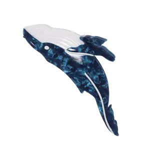 Unique Bargains Shark Claw Clip, Acetate Hair Clips, Whale Hair Claw, Funny Claw Clips for Women, Blue