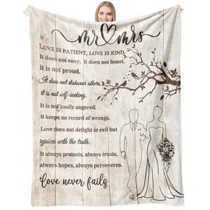 Wedding Gifts for Couples 2026 Soft Blanket, Bridal Shower Gifts for Bride to Be, Valentines Day Gifts for Her, Anniversary Mr and Mrs Gifts, Wedding Gifts for Newlyweds Wedding Throw Blanket