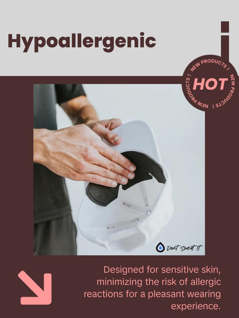 Nosweat White Hat Liners - Patented SweatLock Technology, Hypoallergenic, Moisture-Wicking, 12-Pack for Various Hat Types, Comfortable & Lightweight