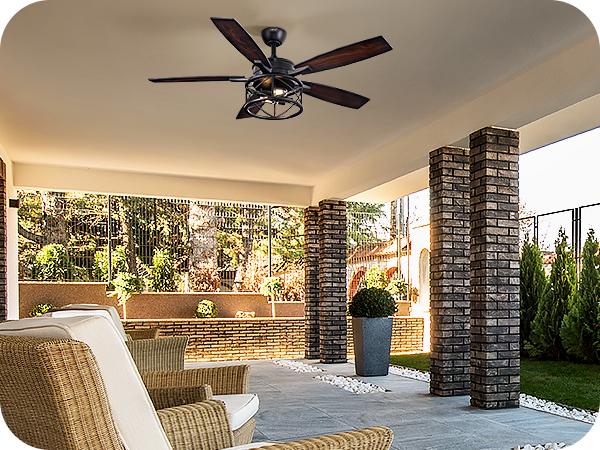 EDISHINE 52 Inch Farmhouse Ceiling Fans with Lights, Remote Control, 5 Wooden Blades, Dimmable, Timer, 6 Speeds Reversible DC Motor, Rustic Lighting & Ceiling Fan for Bedroom Living Room, UL Listed-HCFR01A