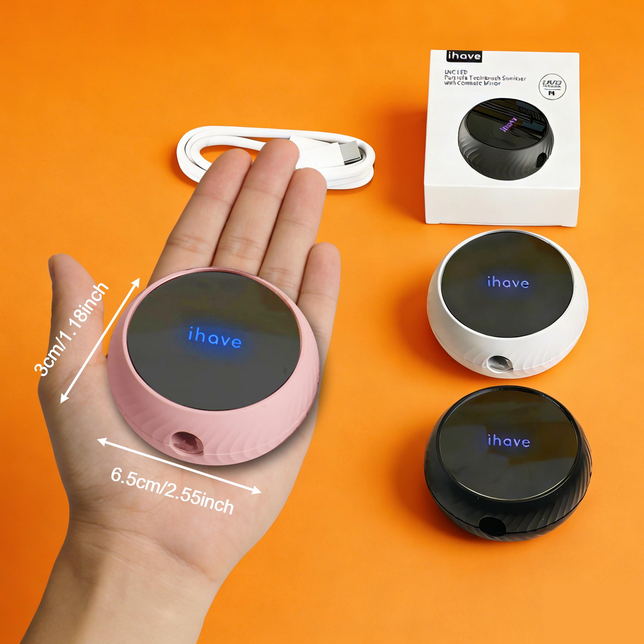 iHave Toothbrush Sanitizer and Holder – UV Disinfection & Heated Drying Combo, Wall-Mounted Toothbrush Organizer with Heat-Dry Function, Travel Toothbrush Holder for Wall, Toothbrush Sanitizer and Holder & Bathroom Organizing Case for RV & Home,Pink - A