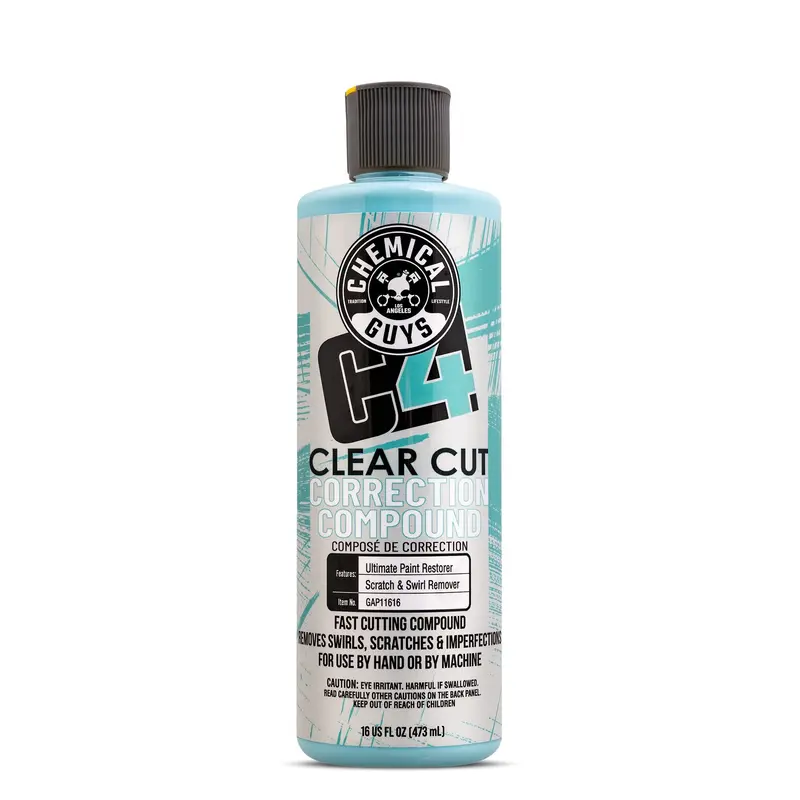 CHEMICAL GUYS C4 Liquid Cut Correction Compound Paste (16oz) - Car Detailing Accessory, Moderate Abrasive, Fast Cutting Car Scratch Repair, Clears 1200+ Grit Marks, Fixes Medium Scratches/Water Spots/Etching, Less Swirls Left, Ensures Coating Bonds