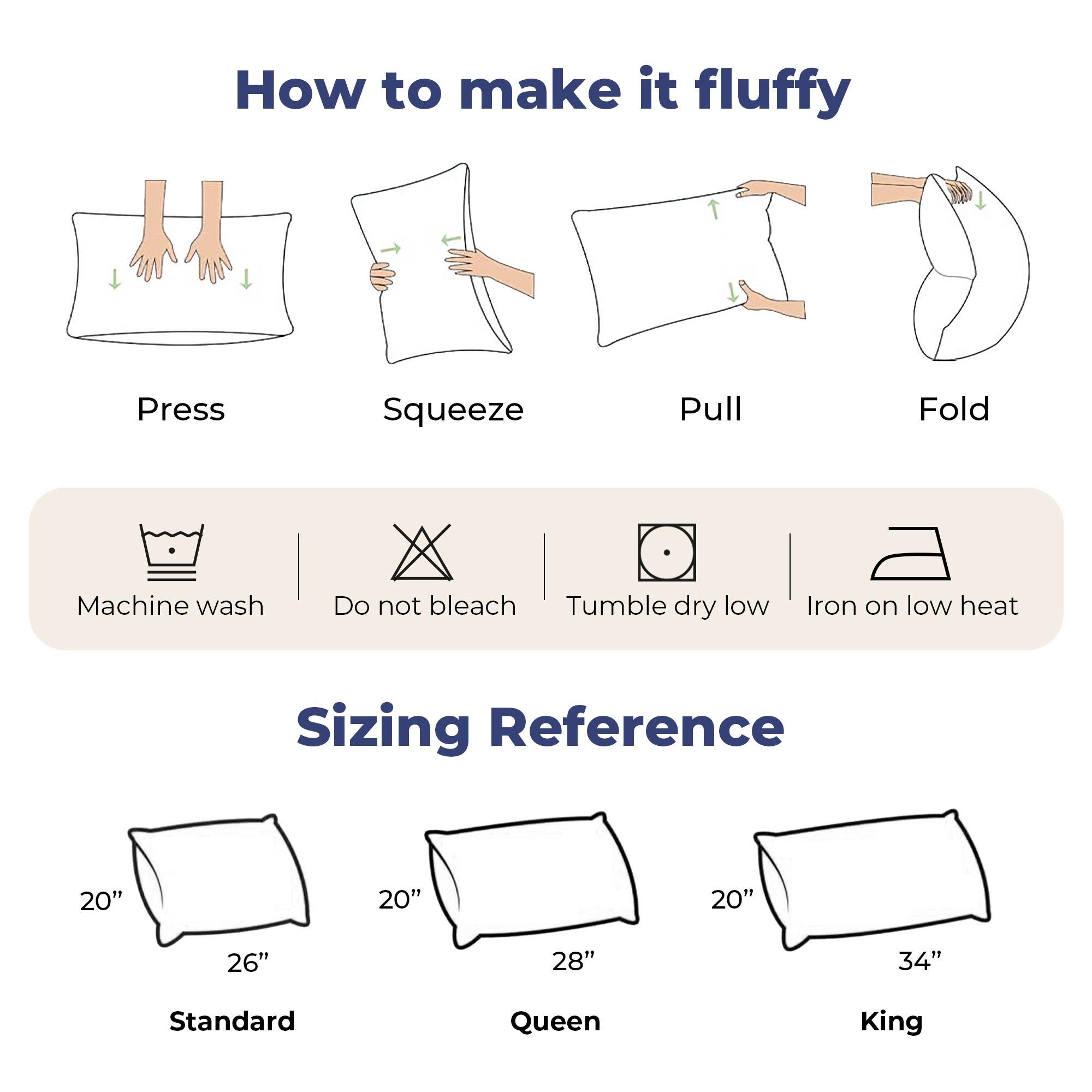 PEACE NEST 2 Pack Goose Down  Feather Pillows for Side  Back Sleepers Hotel Quality Cotton Cover Soft Pillows