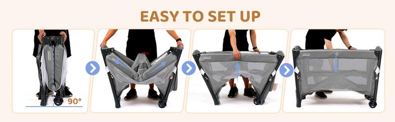 JOYMOR 7 in 1 Bedside Bassinet with Changing Table, All in One Nursery Center, Bedside Sleeper with Mattress, Sheet, Canopy, Storage Shelf and Hanging Toy