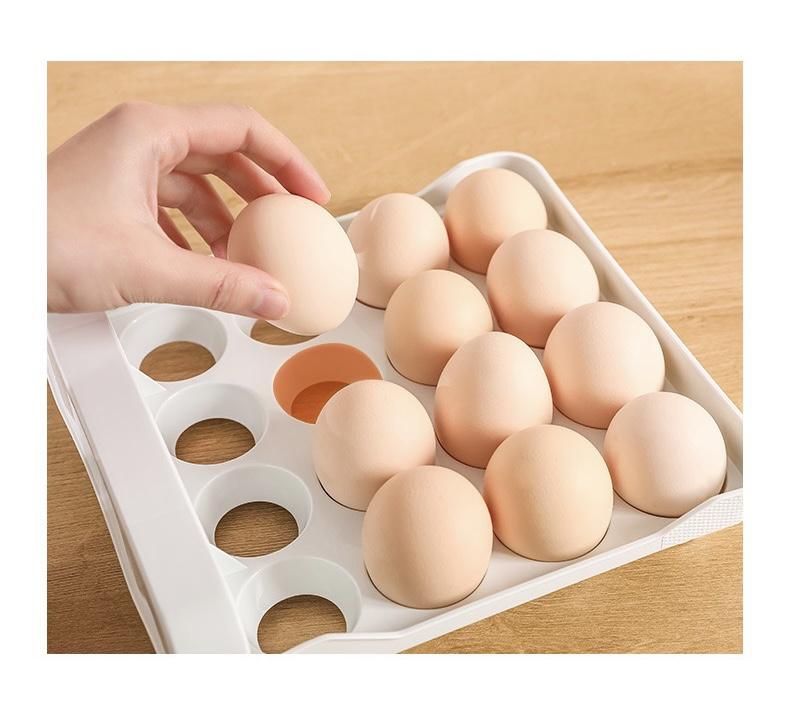 Egg Organizer Container for Fridge - Refrigerator Storage Holder Tray: Eggs Plastic Drawer Bins, Clear Box, Stackable Large Containers Refrigerator Organizer Bins,60 Grids Egg Container for Refrigerator,2Layers Egg Tray, Clear Egg Organizer,Kitchen Gabget