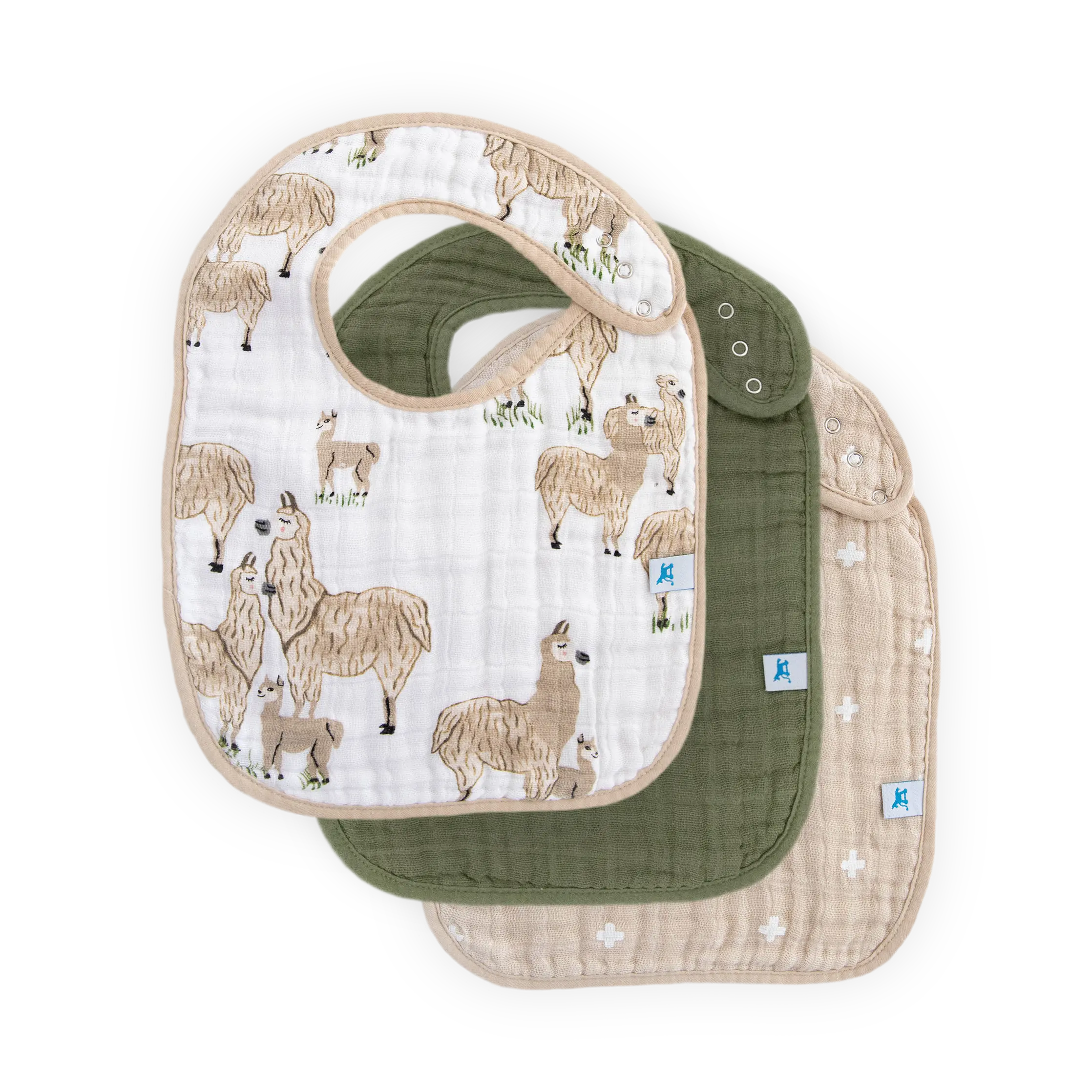 Cotton Muslin Classic Bib 3 Pack - Llama Llama