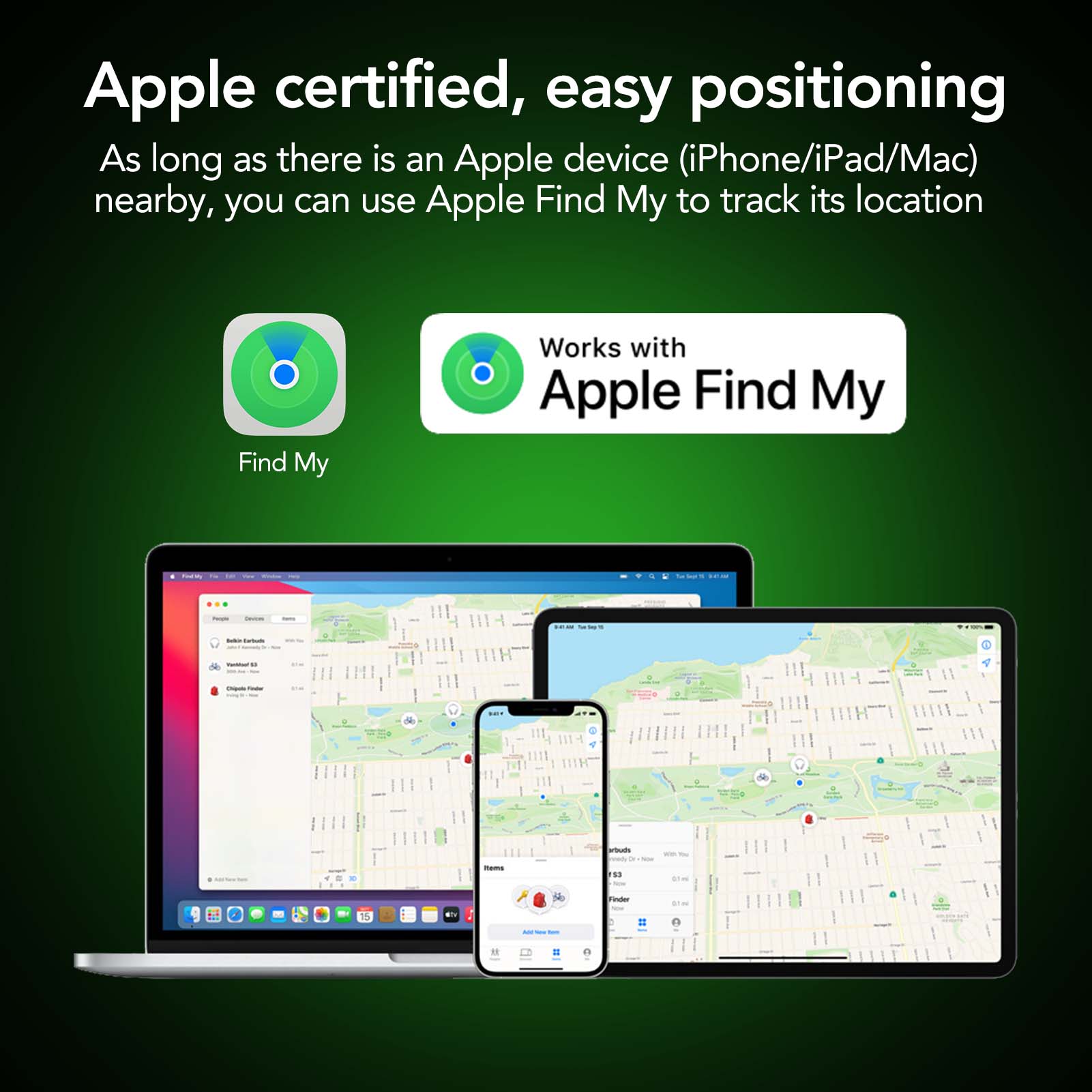 [IOS ONLY]mfish MFI Solarpower Charging SmartTrack Card,Works with Apple Find My(iOS Only), Wallet Tracker,Phone Finder,Water Resistant, iPhone