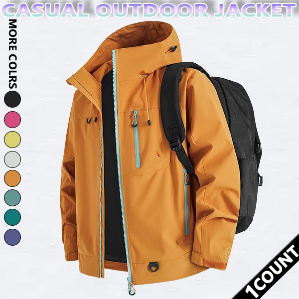 Autumn and Winter hooded casual men's Outdoor Jackets,  Windproof and wear-resistant color-blocked jacket, couples' style winter coat, outerwear top.
