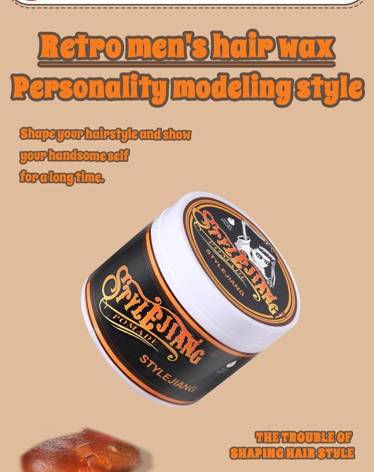 STYLEJIANG Strong Hold Pomade 4oz – Water-Soluble, Long-Lasting Shine, Fresh Scent, Ideal for Curly, Thick, & Stubborn Hair – Men’s Hair Care