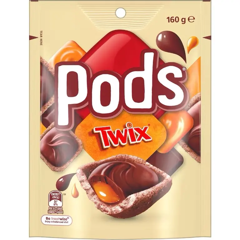 Twix Milk Chocolate Caramel-Filled Wafer Cookie Snacks - Crispy Baked, Ambient-Temperature Single Pod Packs, Ideal for Outdoor Fun (Australia) Chocolate Biscuit