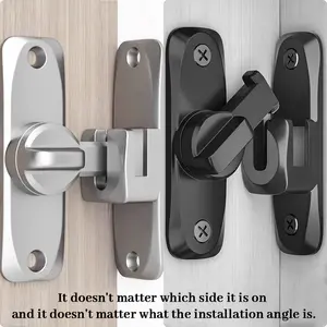 3pcs/set Heavy Duty Security Door Lock Handle Commercial Residential Grade Anti Pry Lock with Adjustable Sliding 90°/180° Anti Pry Locking Mechanism Includes Screws Manual Operation Reinforced Durable Structure