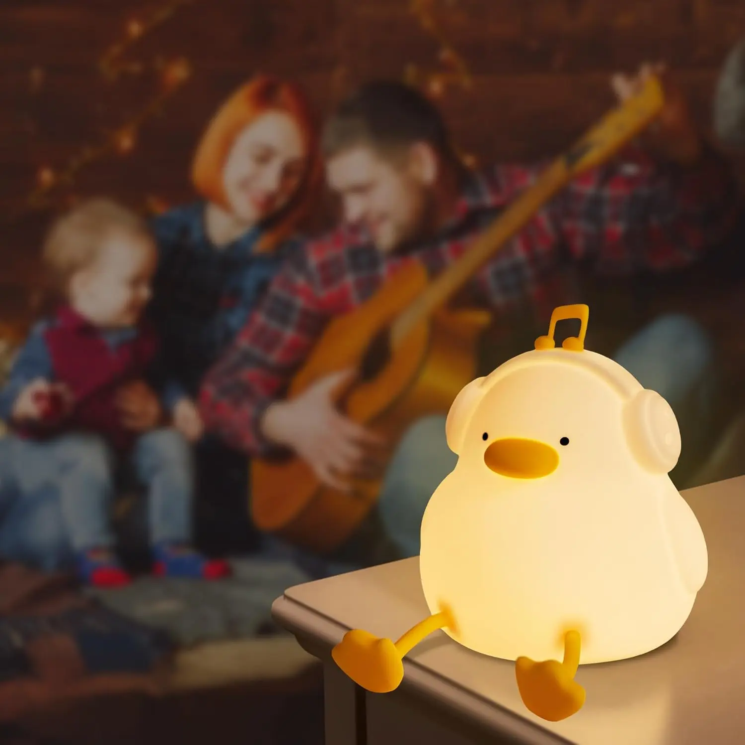 Cute Duck Night Light, Decorative Night Light, LED Soft Silicone Baby Lamp, Adjustable Brightness, Timer, Room Decoration, Fun Gift for Kids