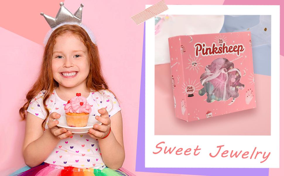 PinkSheep Kids Classic Jewelry - 6 Sets of Beaded Necklaces & Bracelets for Girls, Versatile Accessories for Various Occasions