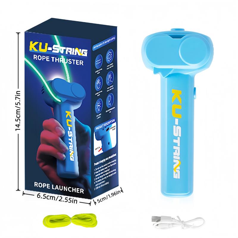 Electric Levitation Rope Launcher - USB Charging, Stress Relief & Imagination Toy for All Ages. Glowing Cords, Easy Launch Button, Great Gift