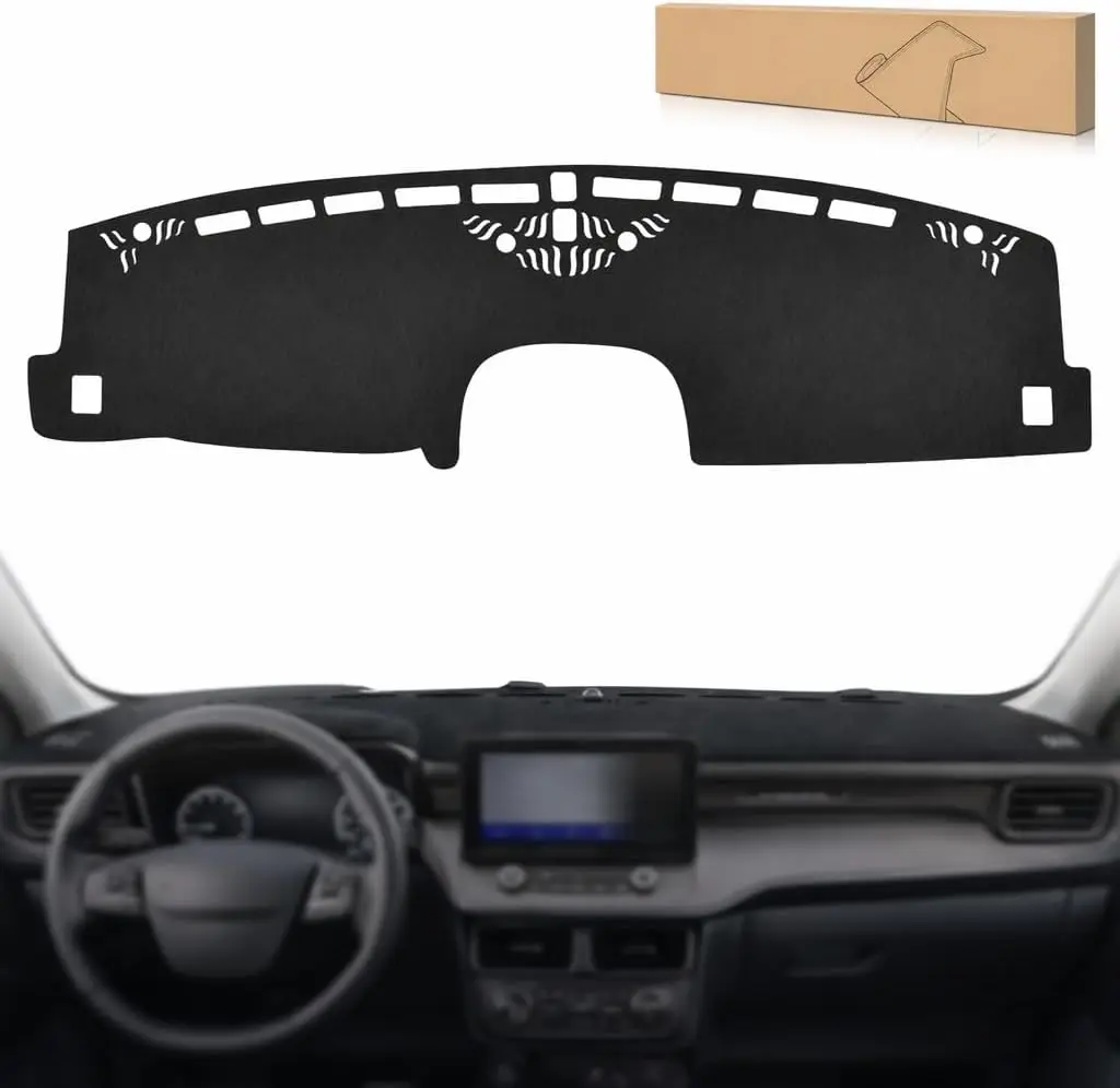 Nilight Custom-Fit Suede Dashboard Cover for Ford Maverick 2022-2024, Adhesive Strips Exact Cuts Non-Slip Easy-Clean Car Interior Accessory, UV Protection, Reduces Light Reflection, Keeps Interior Dust-Free (Black)