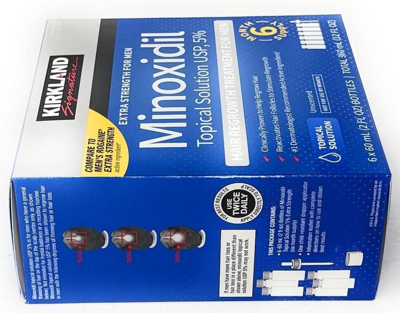 KIRKLAND Signature Extra Strength Minoxidil Topical Solution 5%25 Hair Regrowth Treatment for Men 6 Month Supply