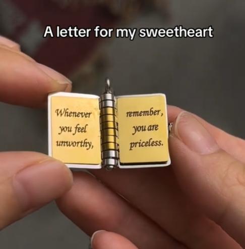 My Little Star Inspirational Book Locket Necklace for Daughter Son Stainless Steel Laser Engraved Quotes Christmas Birthday Graduation Keepsake 30g