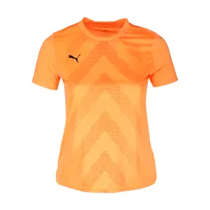 PUMA Womens Teamglory Crew Neck Short Sleeve Jersey Casual - Orange