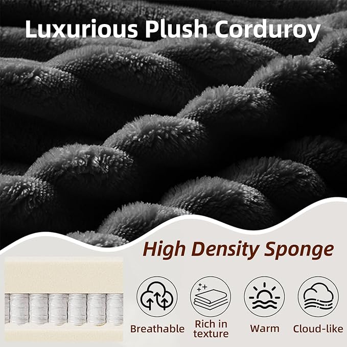 【Shipped in 2 or 3 packages】Popular No Assembly Needed 132'' U-Shape Oversized Cloud  sofa Couch - Corduroy Modular Sectional Sofa with 6 Soft Pillows, Deep Seat Boneless Upholstered Couches for Living Room