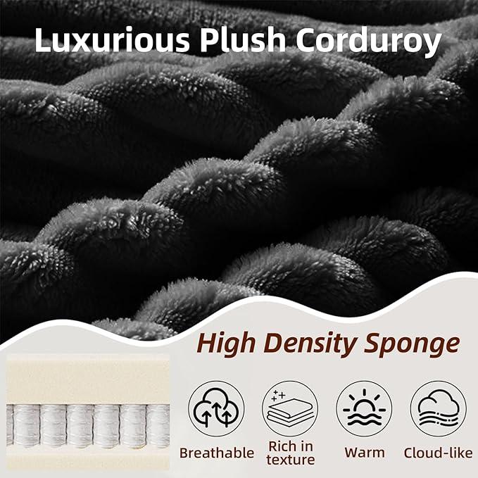 【Shipped in 2 or 3 packages】Popular No Assembly Needed 132'' U-Shape Oversized Cloud  sofa Couch - Corduroy Modular Sectional Sofa with 6 Soft Pillows, Deep Seat Boneless Upholstered Couches for Living Room