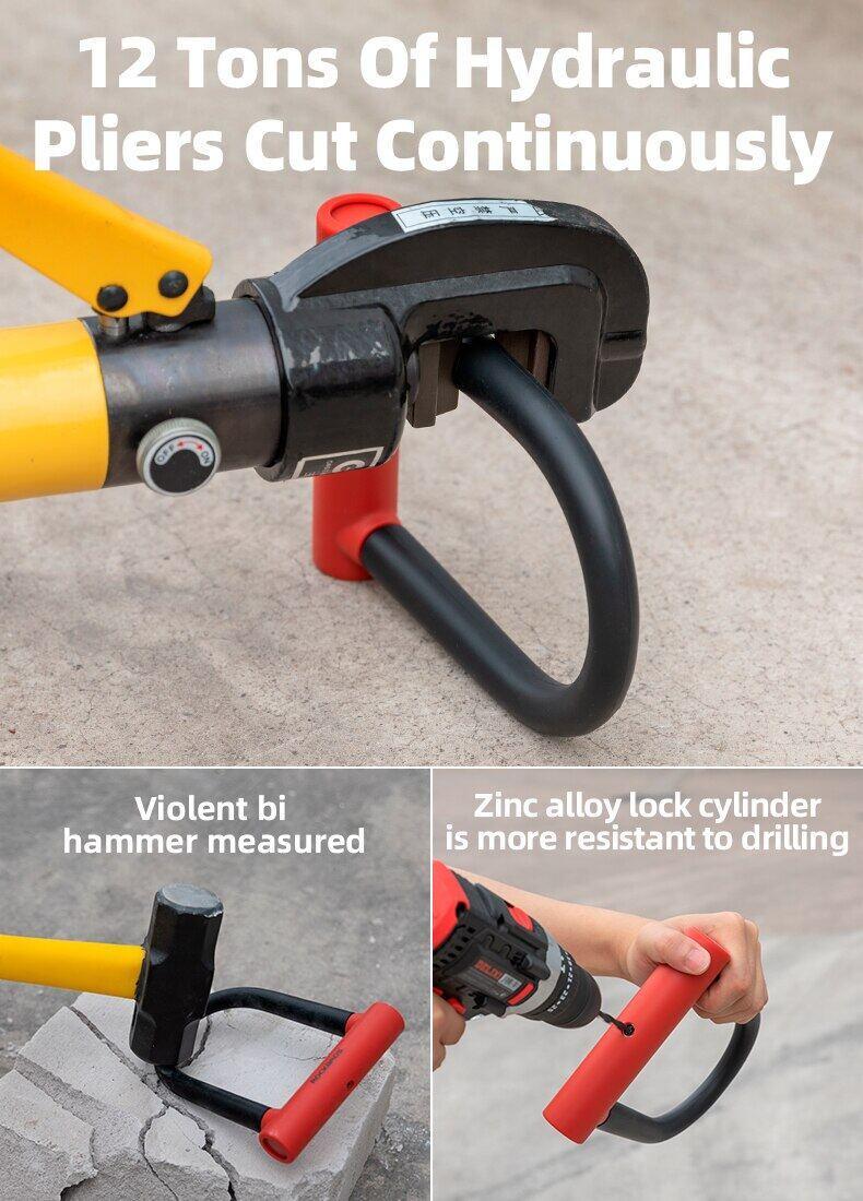 ROCKBROS Heavy Duty Anti Theft Bike Lock U-lock 4 ft  for Bikes eBikes Motorcycles Scooters